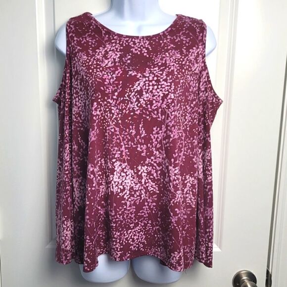 H BY HALSTON Cold Shoulder Blouse - Picture 1 of 9